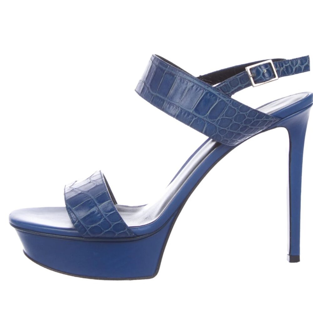 Saint Laurent Alligator Ankle Strap Sandals Size: 8.5 | EU 38.5
